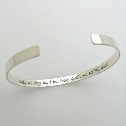 Inspirational Quote Cuff Bracelet - Personalized..
