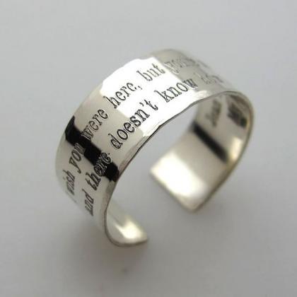 Inspirational Quote Ring In Sterling Silver -..