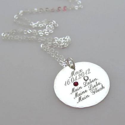 Personalized Disc Necklace - Sterli..