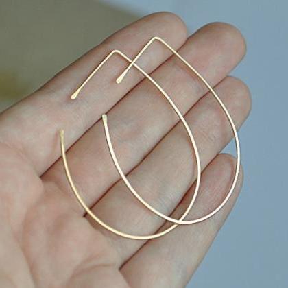 Petal Hoop Earrings - Lotus Shaped Hoops - Unique..