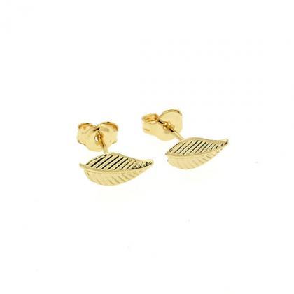 Gold Leaf Stud Earrings - Leav Studs - Minimalist..
