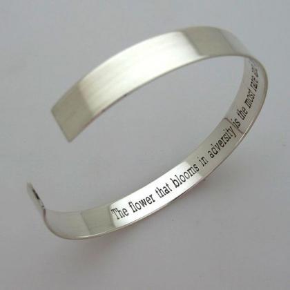 Hidden Message Bracelet - Inside Engraved Bangle..