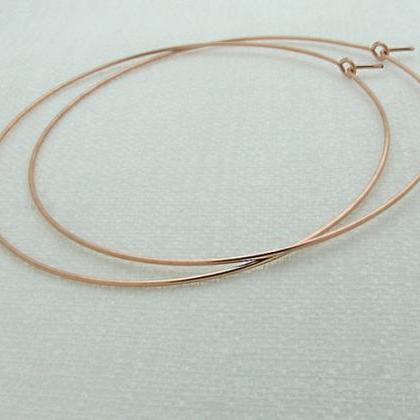 Rose Gold Filled Hoops Earrings - Extra Large..