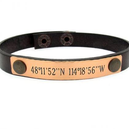 Custom Latitude Longitude Bracelet ..