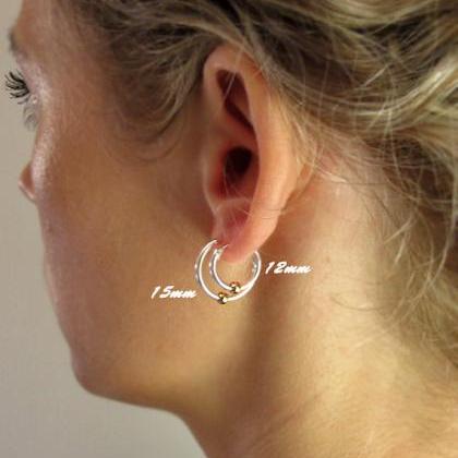 Minimalist Hoop Earrings - Sterling Silver Hoops..