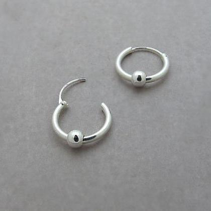 Minimalist Hoop Earrings - Sterling Silver Hoops..