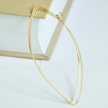 Leaf Shaped Earrings - Gold Filled Earrings -..