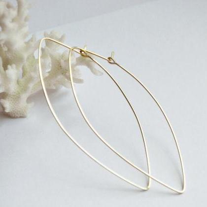 Leaf Shaped Earrings - Gold Filled Earrings -..