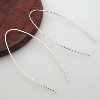 Sterling Silver Gold Wishbone Earring - Modern..