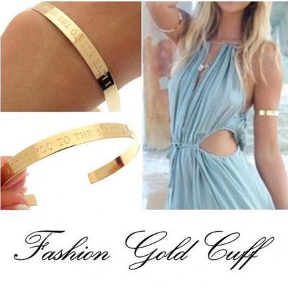 Personalized Gold Bangle Bracelet -..