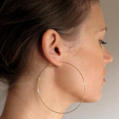 Gold Hoop Earrings - Fashion Hoops - XL Gold Hoops - lightweight hoop earrings from Nadin