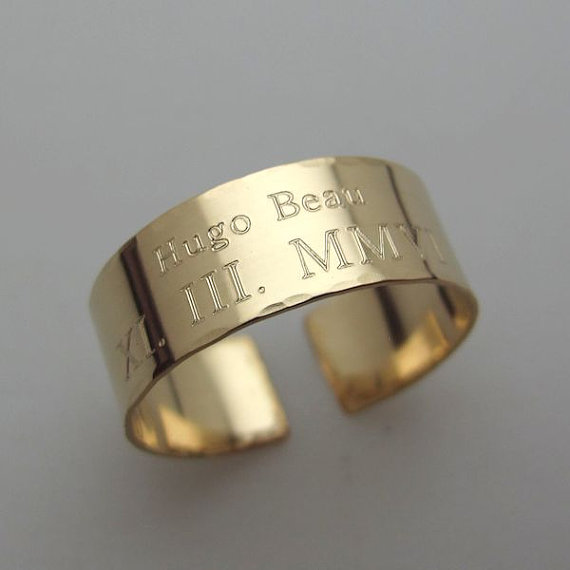 Personalized Gold Ring - Custom Band In Gold Filled 14k - Engraved Ring For Him Or For Her - Inspirational Ring