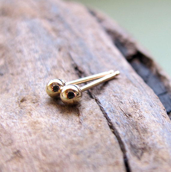 Gold Filled Stud Earrings - Minimalist Studs - Ball End Stud Earrings - Tiny Post Earrings
