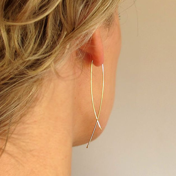 Gold Threader Earrings - Modern Earrings For Her - Gold Filled Jewelry - Handmade Earrings For Women