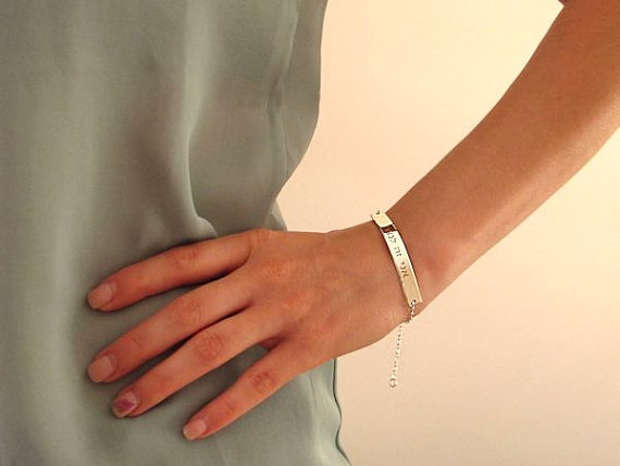 Nameplate Bracelet Bracelet - Sterling Silver Engraved Bracelet - Personalized Jewelry