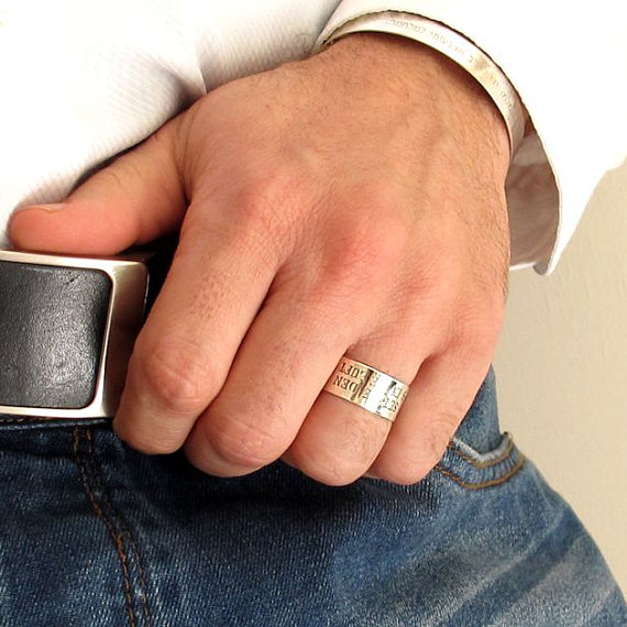 Men's Ring - Perosnalized Band for Men - Engraved Ring - Wide Band for Him - Men's Jewelry - Gift for Men